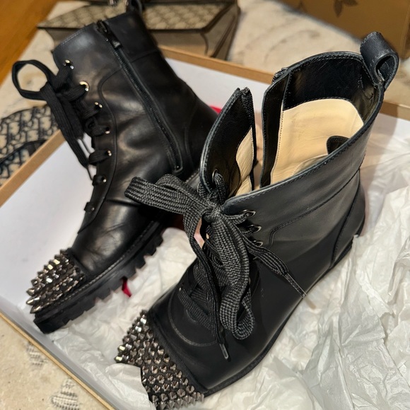 christian louboutin Ts croc combat boots spiked / studded - Picture 3 of 7
